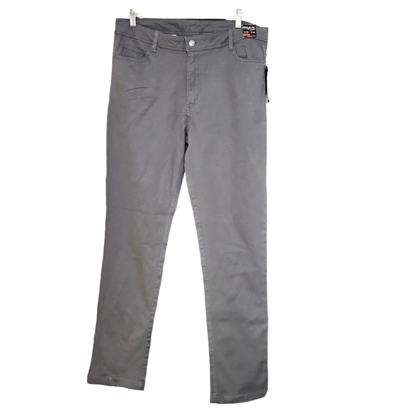 GALAXY by HARVIC Men's Super Stretch Slim Fit Chino Pants Dk Gray 32W 32L - Picture 1 of 10